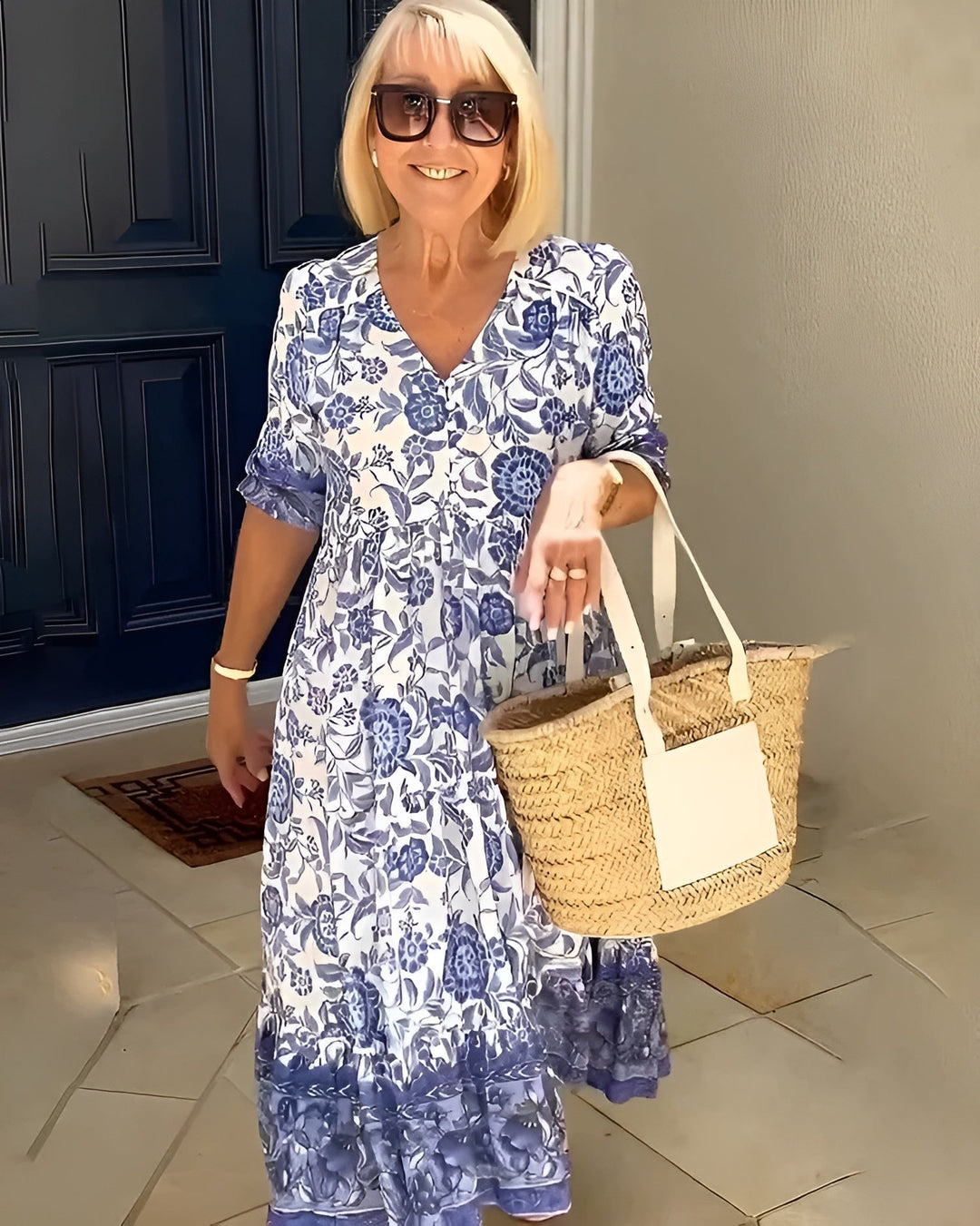 Evelyne™ | Kwiatowa sukienka z eleganckim krojem - Eliza-Warszawa