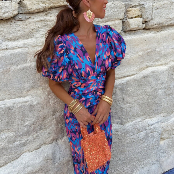 Carole™ | Sukienka Fiesta z efektownymi detalami - Eliza-Warszawa