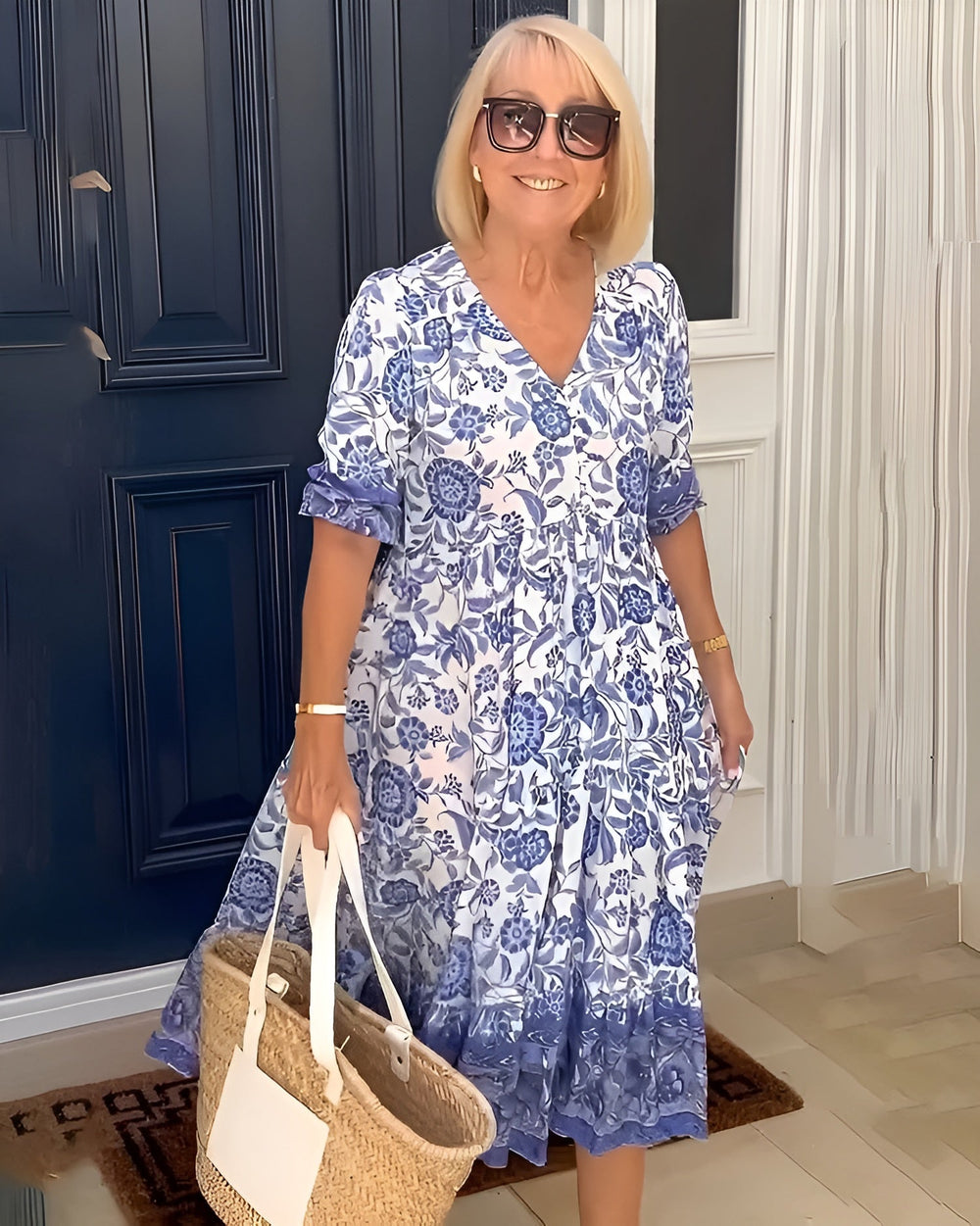 Evelyne™ | Kwiatowa sukienka z eleganckim krojem - Eliza-Warszawa