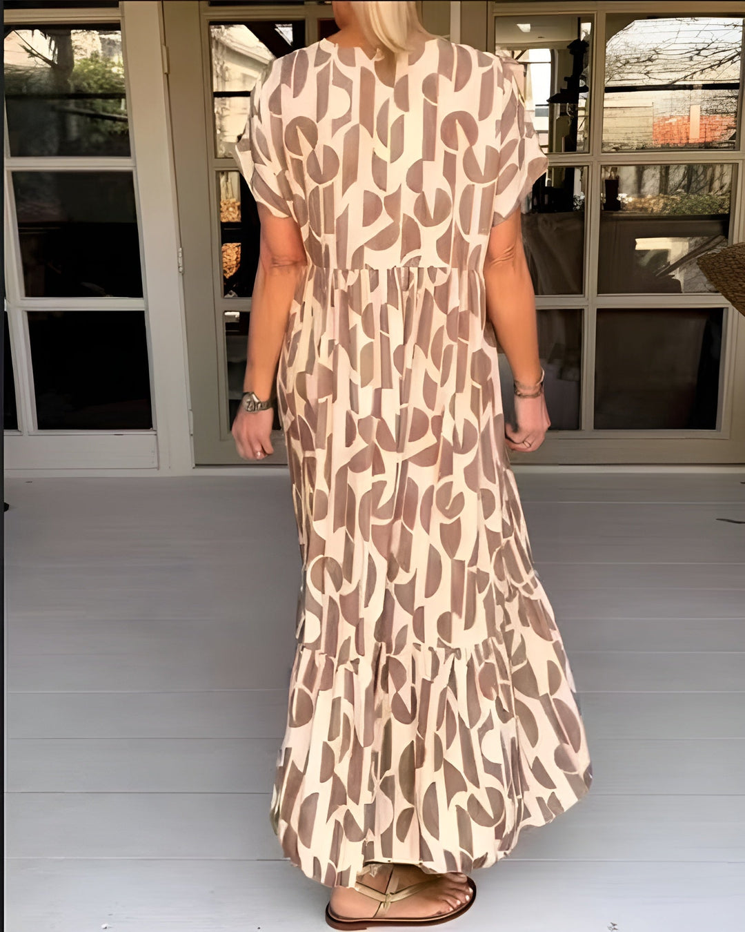 Celina™ | Luźna sukienka z dekoltem w serek - Eliza-Warszawa