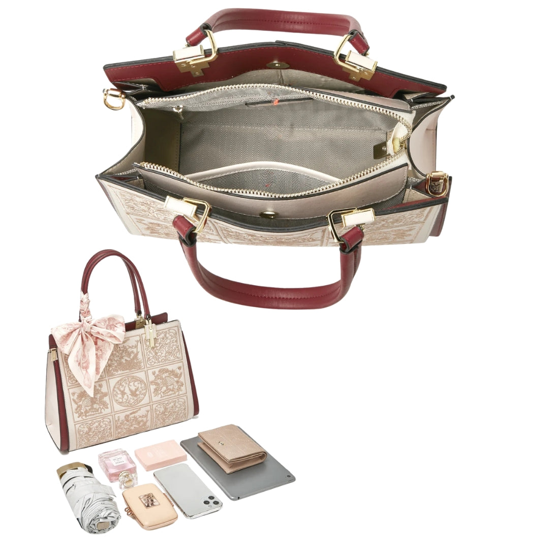 Sylvia™ – Wyjątkowa torebka crossbody z haftem i kokardą