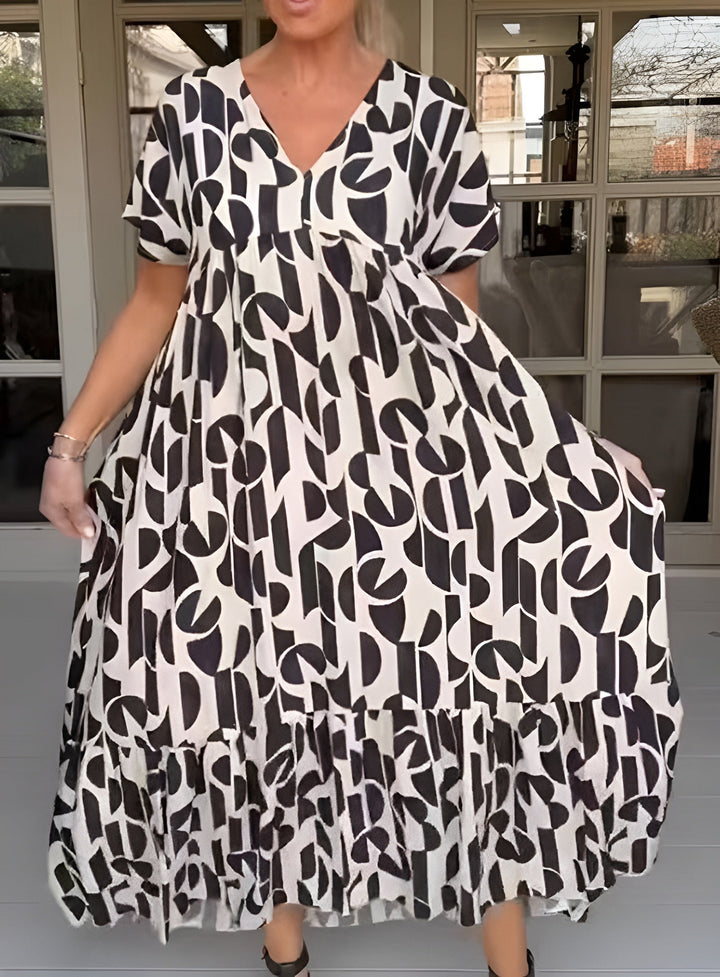 Celina™ | Luźna sukienka z dekoltem w serek - Eliza-Warszawa