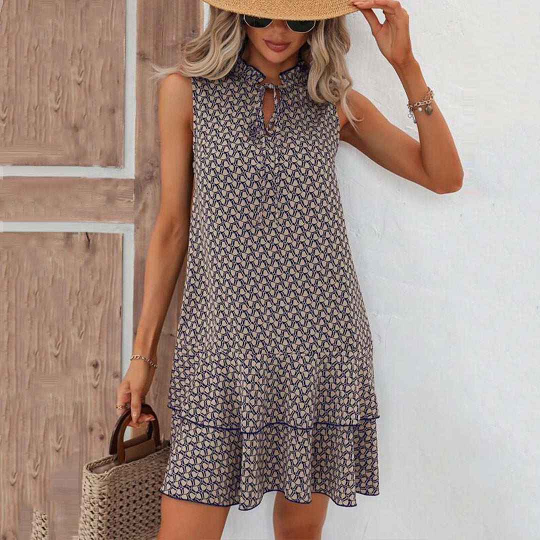 Lidia™ Elegancka sukienka bez rękawów z dekoltem w kształcie V - Eliza-Warszawa