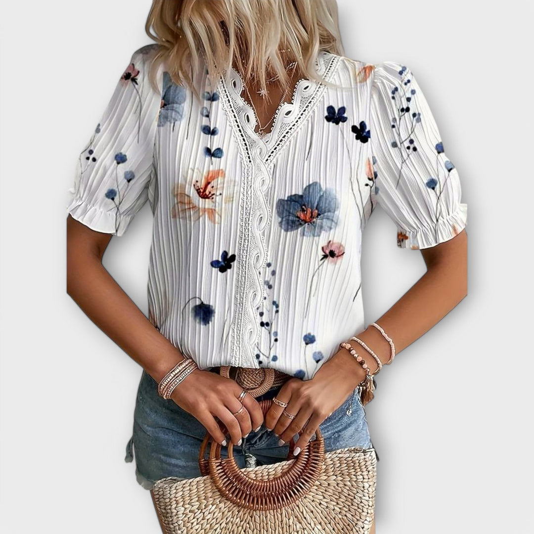 Modna Bluzka z Dekoltem w Serek