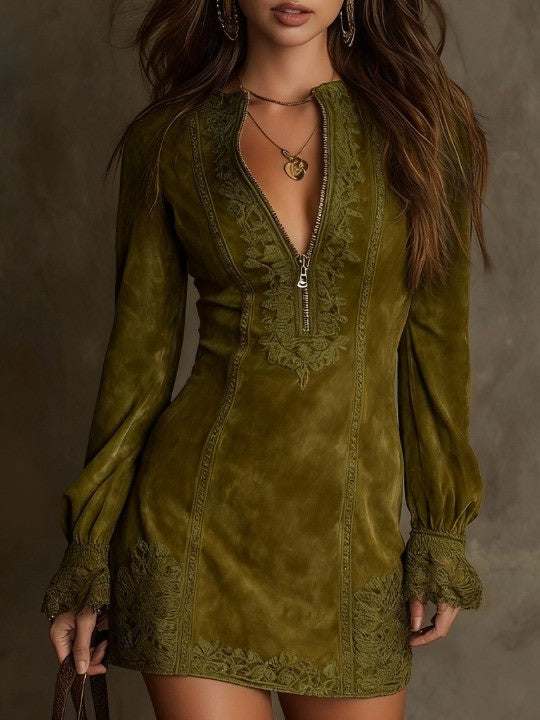 Lidia | Elegancka mini sukienka z koronką 