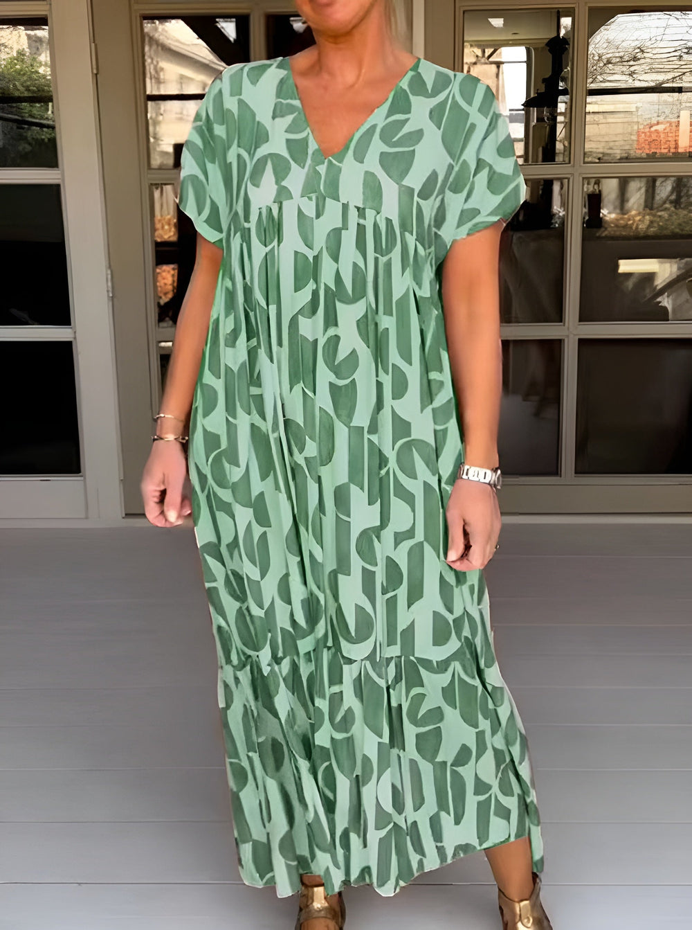 Celina™ | Luźna sukienka z dekoltem w serek - Eliza-Warszawa