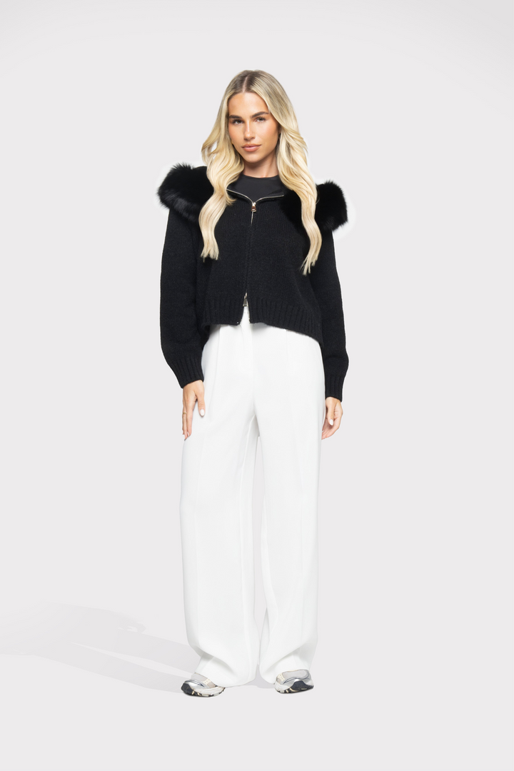 Kardigan Aksamitny - Czarny 