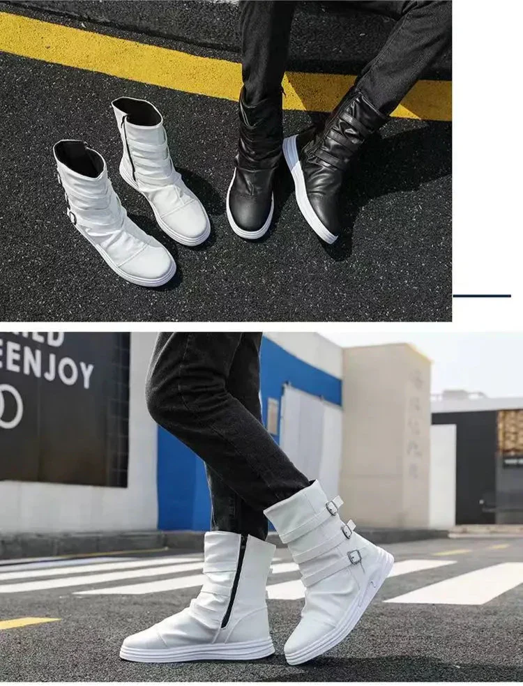 AXEL™ | Skórzane Botki z Zamkiem i Metalową Klamrą - Eliza©