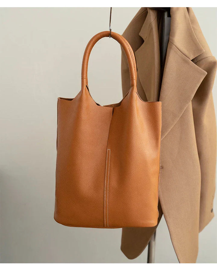 Saga™ – Luksusowa jasnoniebieska torba typu bucket z efektem skóry