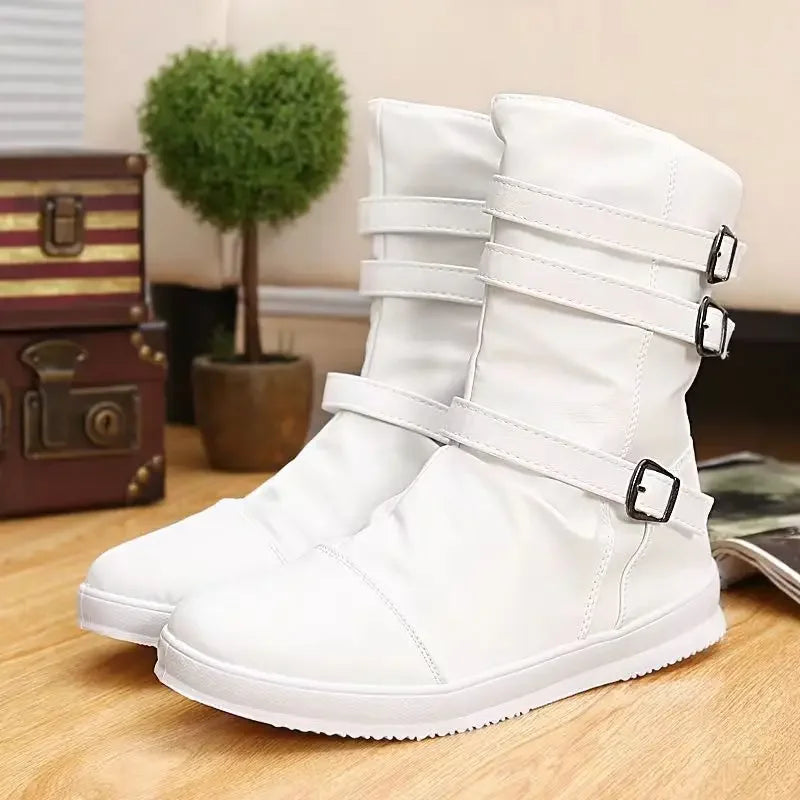 AXEL™ | Skórzane Botki z Zamkiem i Metalową Klamrą - Eliza©