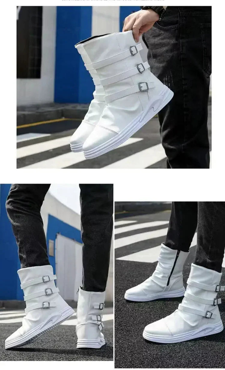 AXEL™ | Skórzane Botki z Zamkiem i Metalową Klamrą - Eliza©