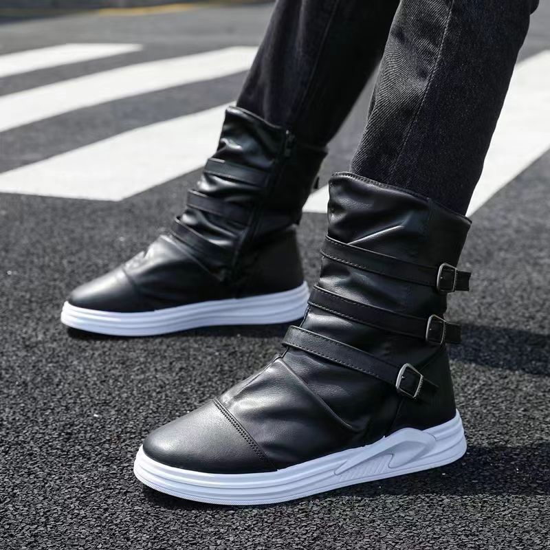 AXEL™ | Skórzane Botki z Zamkiem i Metalową Klamrą - Eliza©