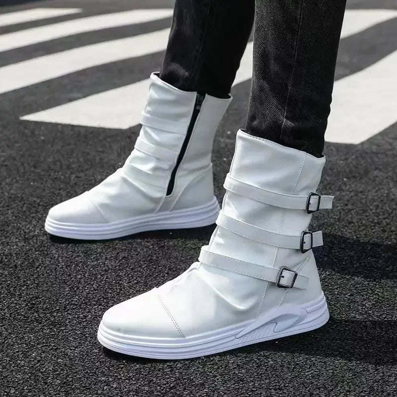 AXEL™ | Skórzane Botki z Zamkiem i Metalową Klamrą - Eliza©