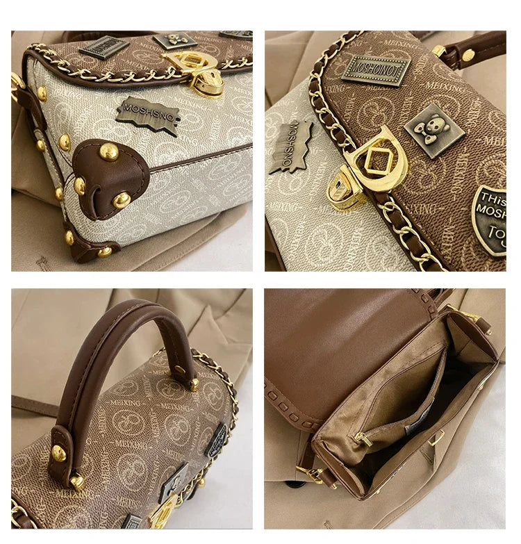 Zelda™ Retro torba na ramię z monogramem i złotymi akcentami