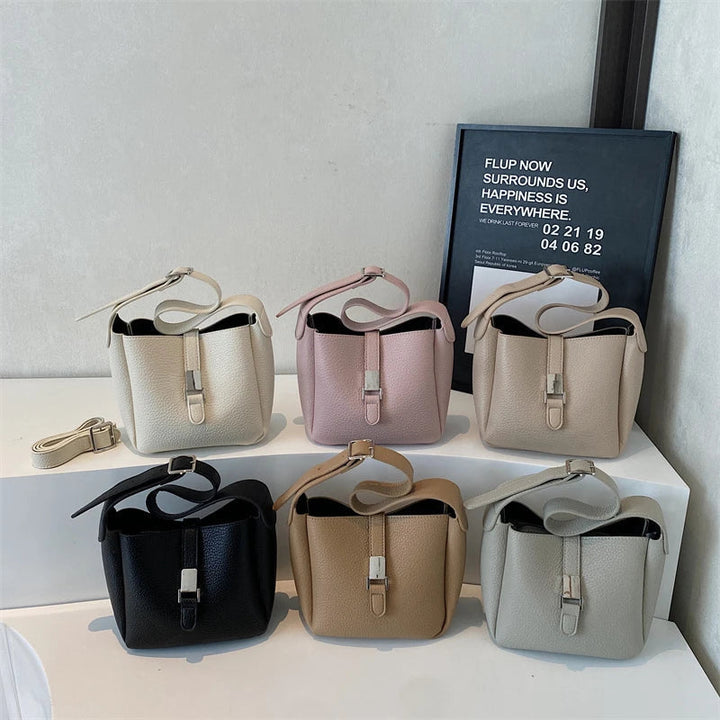 Iris™ – Elegancka torba bucket o skórzanym wykończeniu