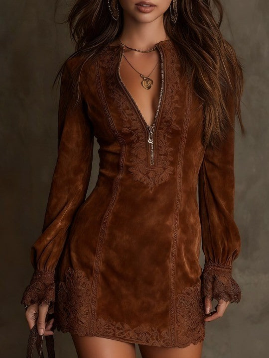 Lidia | Elegancka mini sukienka z koronką 