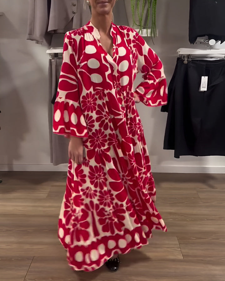 Marielle™ | Elegancka sukienka maxi w kwiaty - Eliza-Warszawa