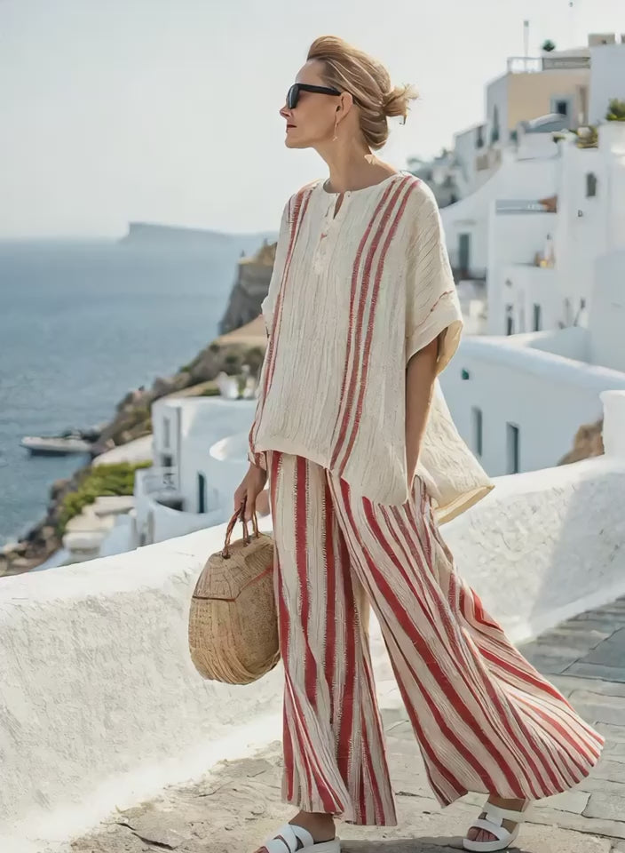 Zestaw składający się z dwóch części z boho paskami